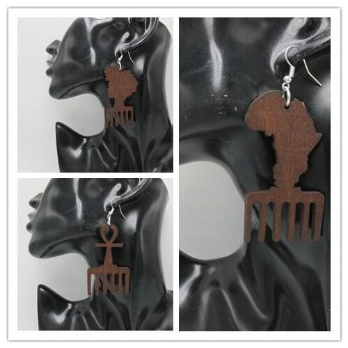 7pairs/lot 2017 Newest Africa Ankh Wood Earrings can be mixed designs