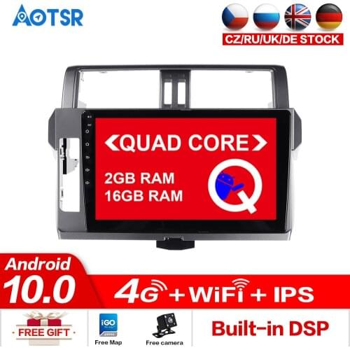 AOTSR Android 10.0 16GB Car Tracker For Toyota Prado 2014-2017 Car GPS Accessories 2 din Multimedia Player DVD Radio Head Unit