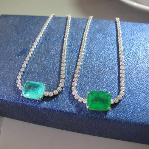 Lab Paraiba Tourmaline Emerald Gemstone bracelet silver 925 color bracelets bridal fine jewelry bijoux for women wedding party