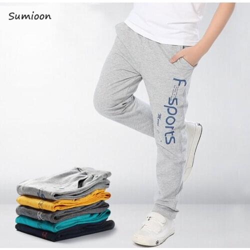 Teenage Boys Pants Cotton Spring Autumn Kids Trousers Sports Pants For Boys Children Casual Kids Boy Clothes 5 6 8 10 12 Years