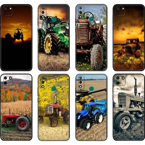Black tpu Case For Huawei Y9S Y6S Y8S Y5P Y7P Y8P Case For Huawei Y5 lite Prime 2018 Y6 2019 Cover Farm Vehicle Tractor