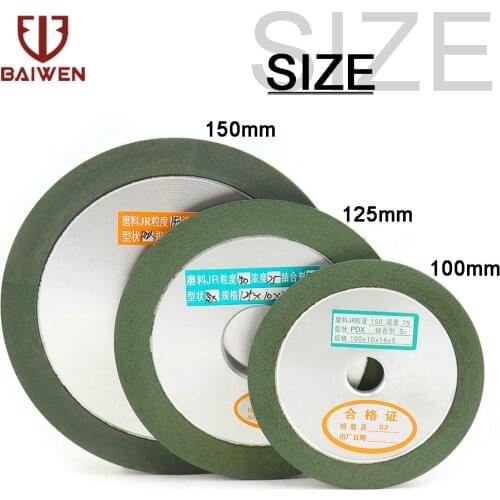 100/125/150mm Diamond Grinding Wheel Cutting Disc Resin Bond Grinder Sharpener Carbide Metal For Tungsten Steel Milling Cutter