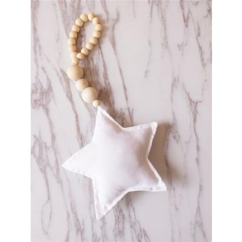 Hot Wooden Beads Nursery Garland Star Mobile Wall Decorations Baby Room Decor Natural Wedding Christmas Best Ornament Gifts