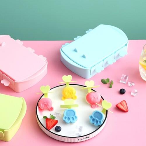 Popsicle Box with Handle Dust Cover Cartoon Style Reusable Ice Cream DIY Homemade Tool