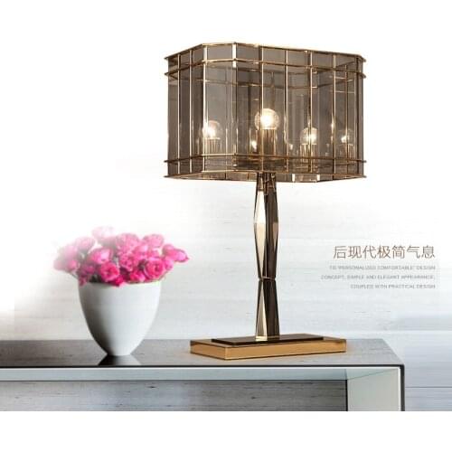 Postmodern fashion crystal LED desk lights simple Nordic bedroom bedside study table lamp warm home living room deco lighting