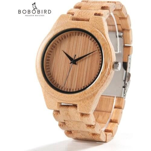 BOBO BIRD Wood Bamboo Watches Men Quartz Business Timepiece in Bamboo Box Customized Dropshipping Bamboo Gift Box