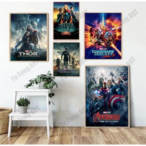 Marvel Avengers Superhero Poster Captain America Iron Man Canvas Painting Wall Art Print Picture Living Room Decoration