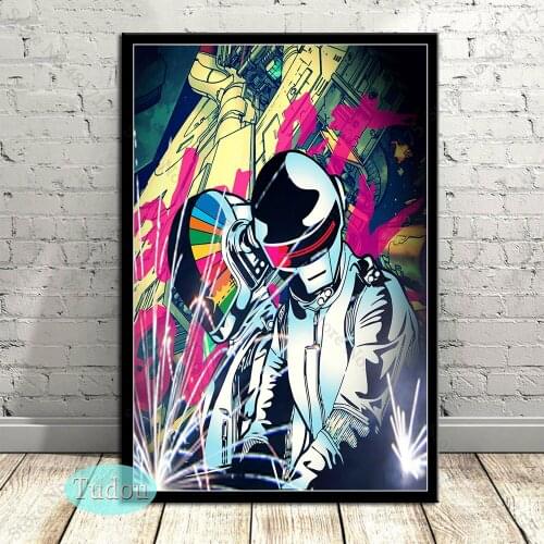 Daft Punk Band Print Music Wall Art Poster Fashion Art Painting Canvas Wall Home Decor Quadro Cuadros