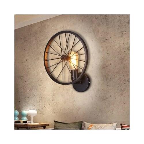 Individual character dining-room wall lamp American rural wind wheel of lamps and lanterns lamp, wrought iron industry