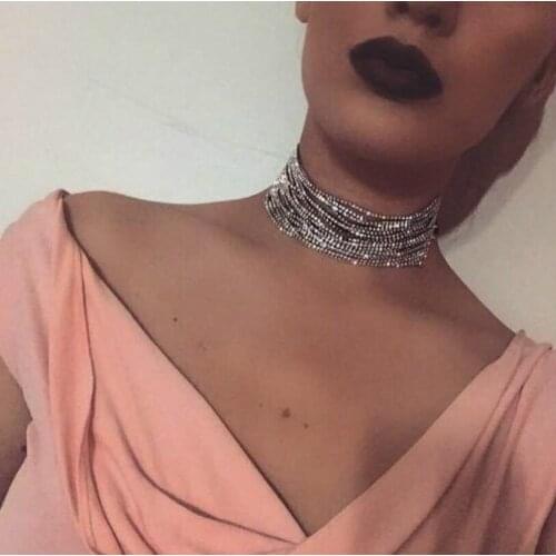 New Fashion Jewelry Choker Element Tide Female Necklace Necklace Chain crystal Multi-layer Female Elegant Necklace