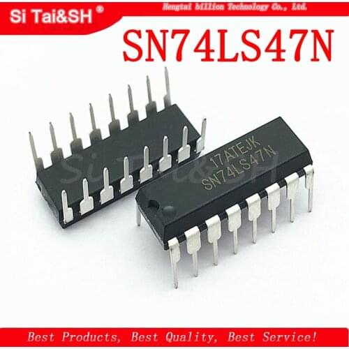 10PCS SN74LS47N DIP16 SN74LS47 DIP 74LS47N 74LS47 HD74LS47P DIP-16 new and original IC
