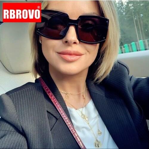 RBROVO 2021 Oversized Square Sunglasses Women Brand Designer Glasses For Women/Men Vintage Eyewear Women Luxury Gafas De Sol