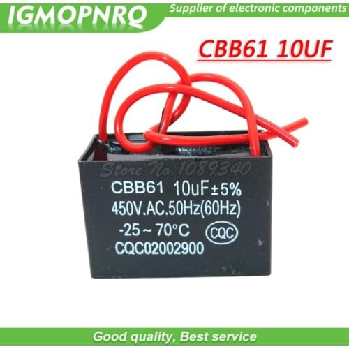2pcs CBB61 10uf starting capacitance AC Fan Capacitor igmopnrq 450V 10UF CBB Motor Run Capacitor