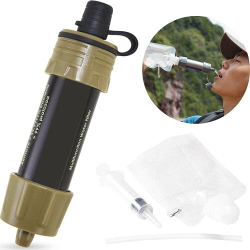 Water Purifier System with 5000 Liters Filtration Capacity for Camping Emergency Survival Tool Outdoor Water Filter Straw