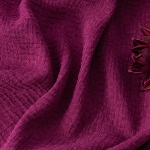 High quality flax cotton fabric Rose red jacquard tissu retro dress shirt clothing cheongsam material