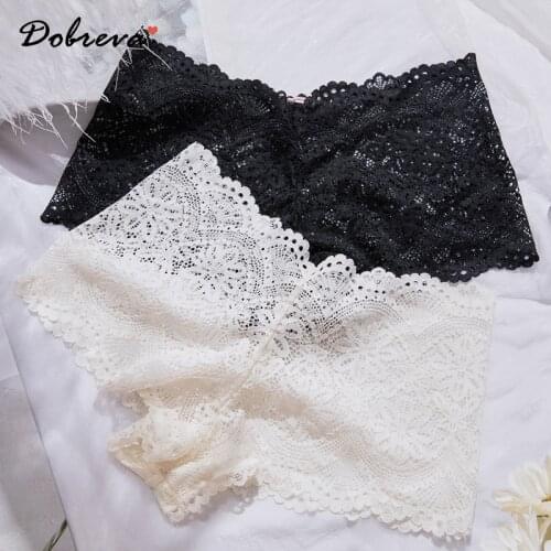 DOBREVA Womens Lace Cheeky Boxer Briefs Boyshort Panties