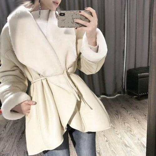 OFTBUY 2020 Double-faced Fur Coat Winter Jacket Women Real Merino Sheep Fur Genuine Leather Korea Thick Warm Streetwear Outwear