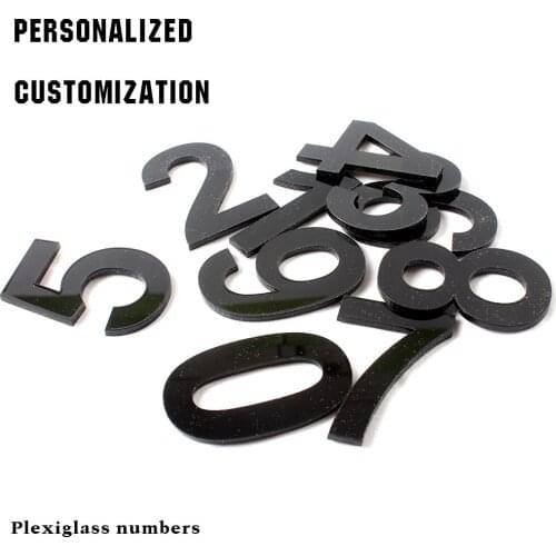 1pc 3D Plexiglass Numeral Hotel Home Sticker Address Door Plaque House Drawer Sign Plating Gate Digits 0 to 9 acrylic Tag