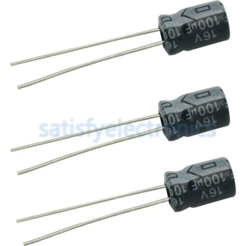 10pcs 100uF 16V 105°C Radial Electrolytic Capacitor 5x7mm NEW