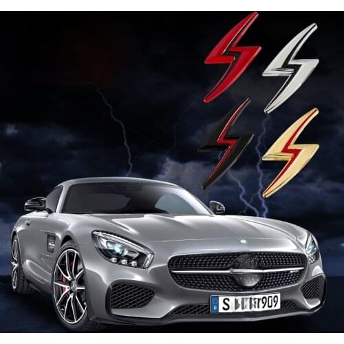 1X 3D Metal S Lightning Car Emblem Sticker Car Trunk Stickers For Nissan Qashqai Juke Patrol Almera Micra Car Accessories