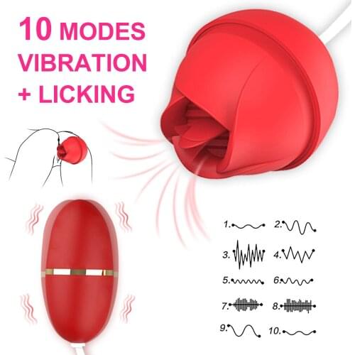 2 in 1 Tongue Licking Vibrating Egg Oral Sucking Nipple Clitoris Stimulator Vibrators for Women Female Masturbator Sex Vibrator
