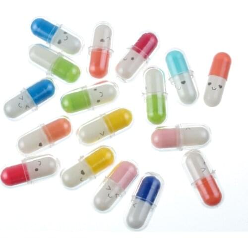 20Pcs Mixed Resin Smiley Pill Decoration Crafts Flatback Cabochon Scrapbooking Fit Phone Embellishments Accessories