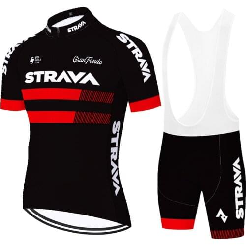 2021 team strava ropa ciclismo hombre 20D gel pad quick dry cycling jersey suit ​Summer wielren kleding heren