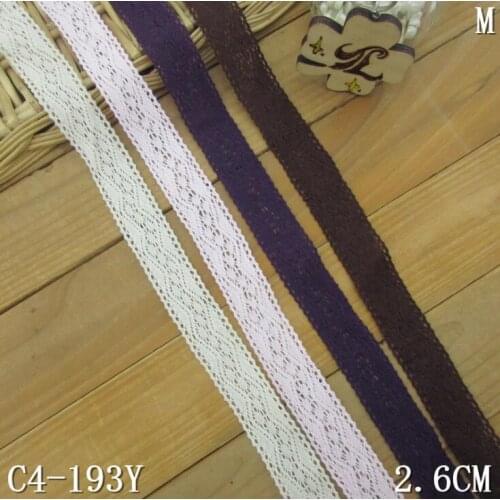 250 Yards Beige Pink Purple Coffee 100% Cotton Lace Ribbon Cotton Lace Trim Sewing DIY Handmade Accessories DIY Patchwork 2.5cm