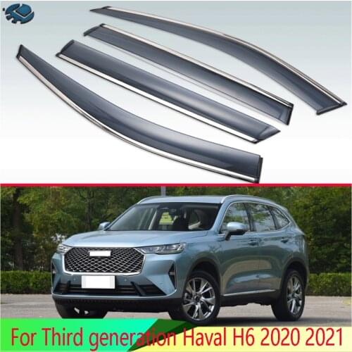 For Great Wall Haval H6 Third generation 2020 2021 Plastic Exterior Visor Vent Shades Window Sun Rain Guard Deflector 4pcs