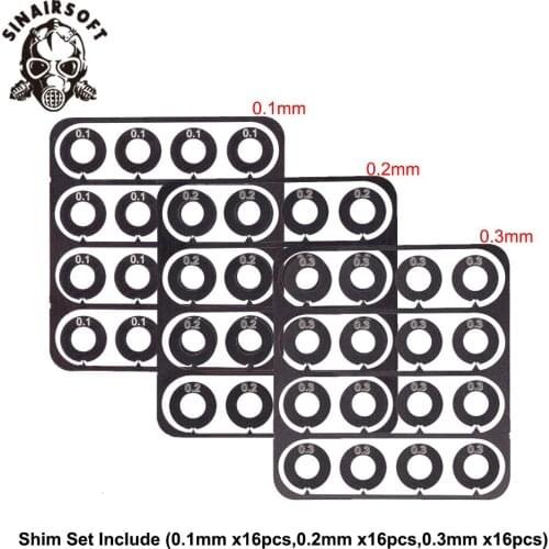 Hot Stainless Steel Super Precision Shims 48 Pcs Fit Gearbox Gear Set Clearance Adjustment For AEG Airsoft Paintball Accessories