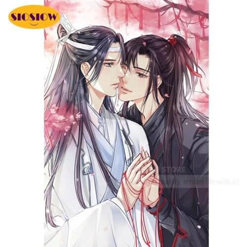 5d Diy Diamond Painting Posters Anime Mo Dao Zu Shi Wei Wuxian Lan Wangji Diamond Mosaic Embroidery Cross Stitch Gifts For Girls