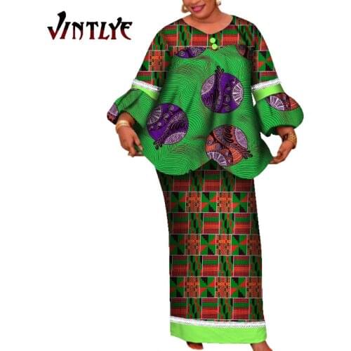 Dashiki African Dresses for Women African Clothes for Lady Long Sleeve Evening Dress Dashiki Party Wear Bazin Riche WY5335