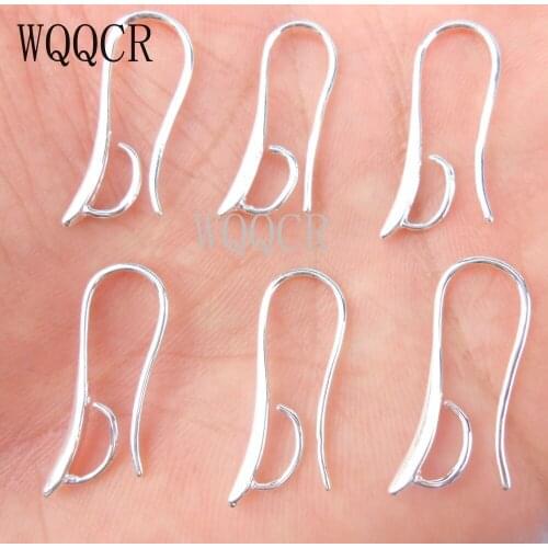 Free Shipping 100PCS Lot Making Design 925 Silver colorJewelry Findings Hook Earring Pinch Bail Ear Wires For Crystal Beads