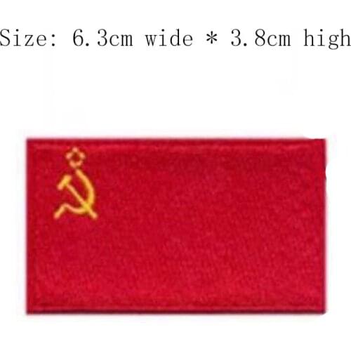 Free shipping Soviet Union country embroidery flag patch Wholesale iron on sew left chest for Motorcycle Jacket coat red emblem