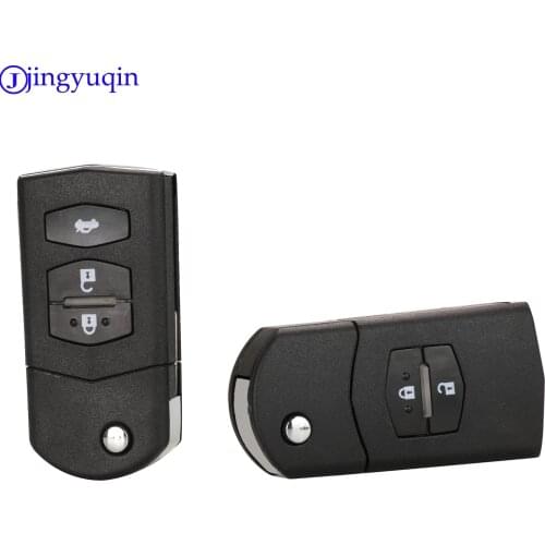 Jingyuqin 10ps 2/3 Buttons Remote Folding Flip Car Key Fob Shell Cover Case For Mazda 3 5 6 Uncut Blade