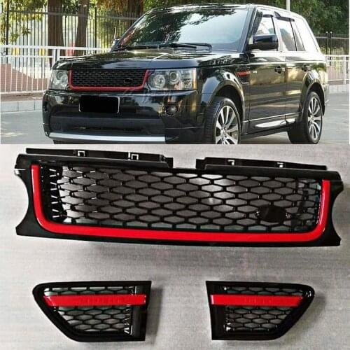 For Range Rover Sport 2006 07 08 09 10 11 12 2013 Red Black Chrome ABS Front Upper Bumper Mesh Grill Grille