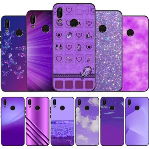 Purple simplicity black soft Phone Case for huawei P40 P30 P20 P10 Pro lite P9 Lite nova 4E 6SE Psmart 2019 Y6 9 Prime