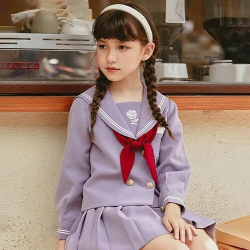 2 Piece Clothes Sets For Girls Autumn Spring School Uniform Clothes Children 2PCS Coats And Skirts Outfits Suit 3-14 Years