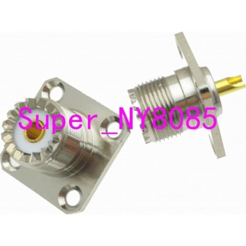Connector UHF SO239 female jack 4-holes flange solder cup Panel mount