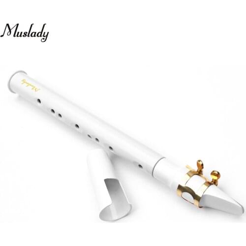 Muslady Mini Pocket Saxophone Portable Little Sax Black/White with Black Carrying Bag Woodwind Instrument