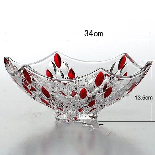Fashion fashion Large fruit plate fruit bowl home crystal glass dry fruit tray