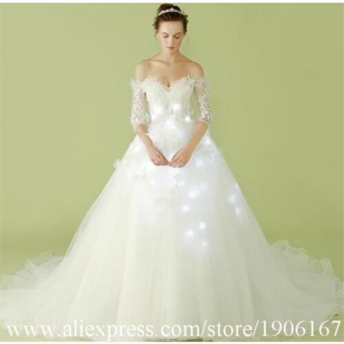 Fashion Led Luminous Wedding Dress Led Ballet Evening Dress Party Clothes Light Up Led New Year Suit Ballroom Costume Outfit