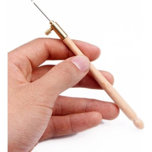 Sewing Tool Set French Embroidery Needles Tambour Crochet Hook Luneville Hook with 3 Needles #0 #c