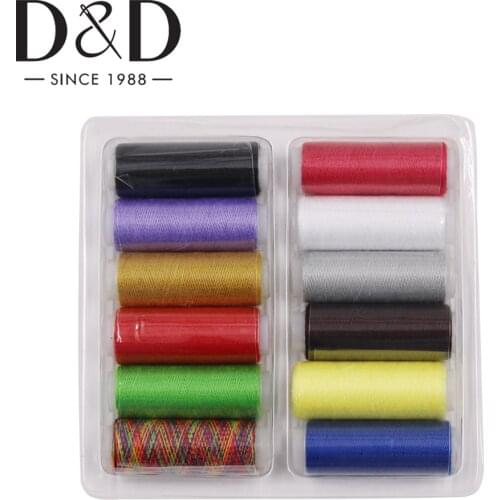 12 Colors Sewing Thread Kit 120 Yards Polyester Thread Spool Embroidery Thread For Hand Sewing Machine DIY Sewing Supplies