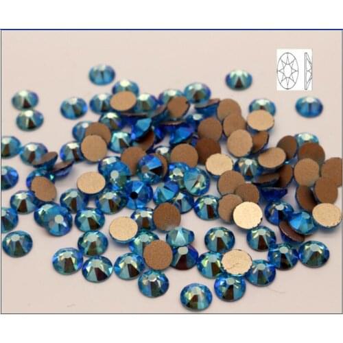 2088 Newest design flat back non hotfix rhinestones! 1440pcs ss20 aquamarine ab sunflower star cut crystal 8big 8small facets