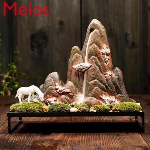 Backflow Incense Furnace Micro Landscape Bonsai Living Room Entrance Soft Home Creative Sandalwood Backflow Backflow Incense