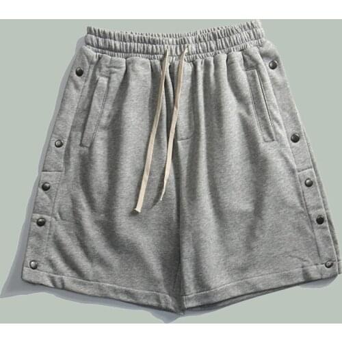 Single Breasted Solid Color Sports Five Point Pants Men Harajuku Hip Hop Basketball Track Pants Summer Streetwear Jogger Shorts