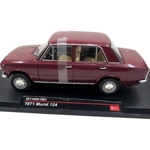 Diecast 1:18 Sacle Alloy for Classic 1971 Murat 124 Car Model Toy Metal Collection Decoration