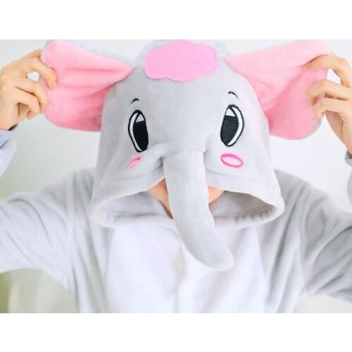 Boy Girl Pajamas Set Kigurumi Grey Elephant Pijama For Women Men Onesie Adult Animal Anime Family Sleepwear Cosplay Pyjamas Kids