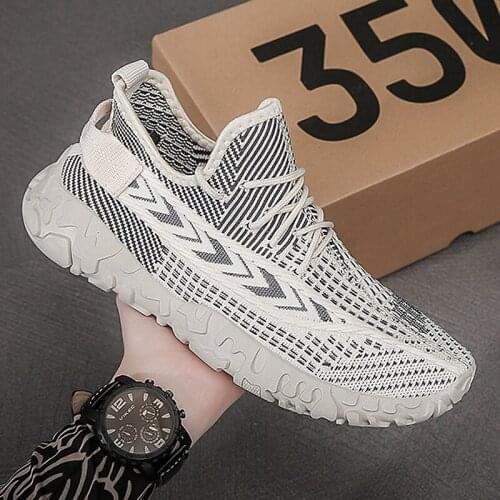 Casual Mens Shoes Mesh Shoes Summer Breathable Flying Coconut Shoes Fashion Mens Sports Feature Origin Shoes Type Season Fit